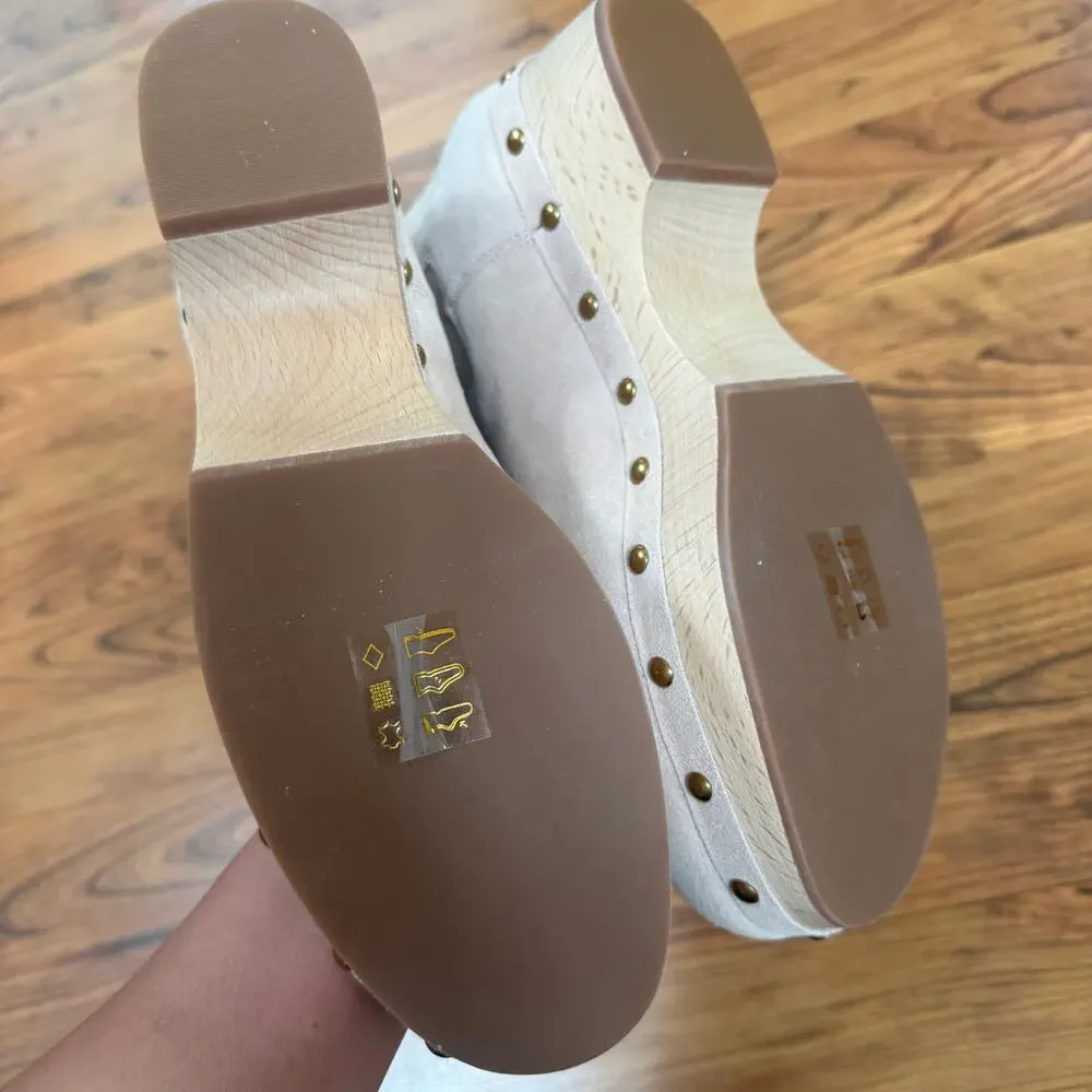 J. Crew Studded Suede Chelsea Clog Boot - Sz 9